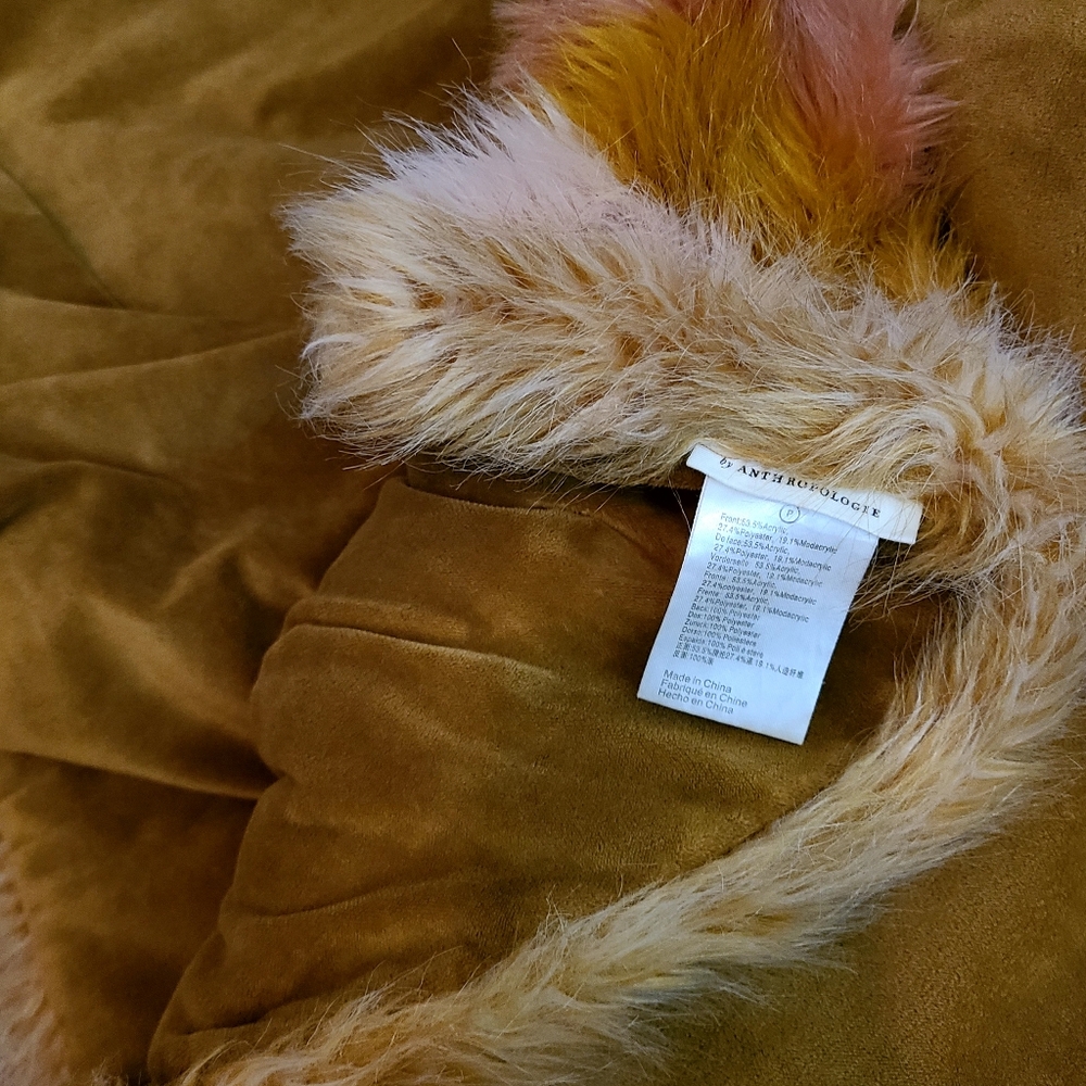 Anthropologie Fauna Faux Fur Throw Blanket 70" × 60" - Picture 3 of 7